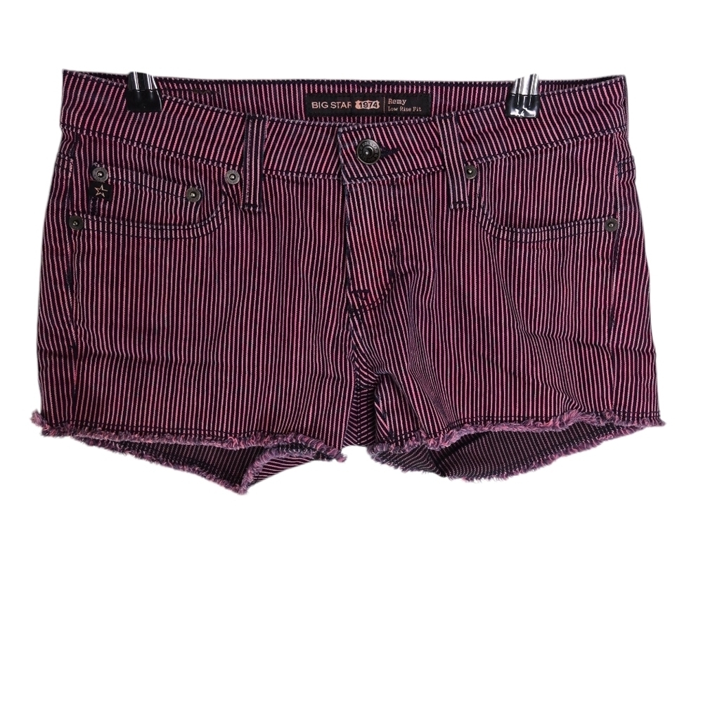 Vtg Y2k Big Star Low Rise Striped Cut Off Shorts